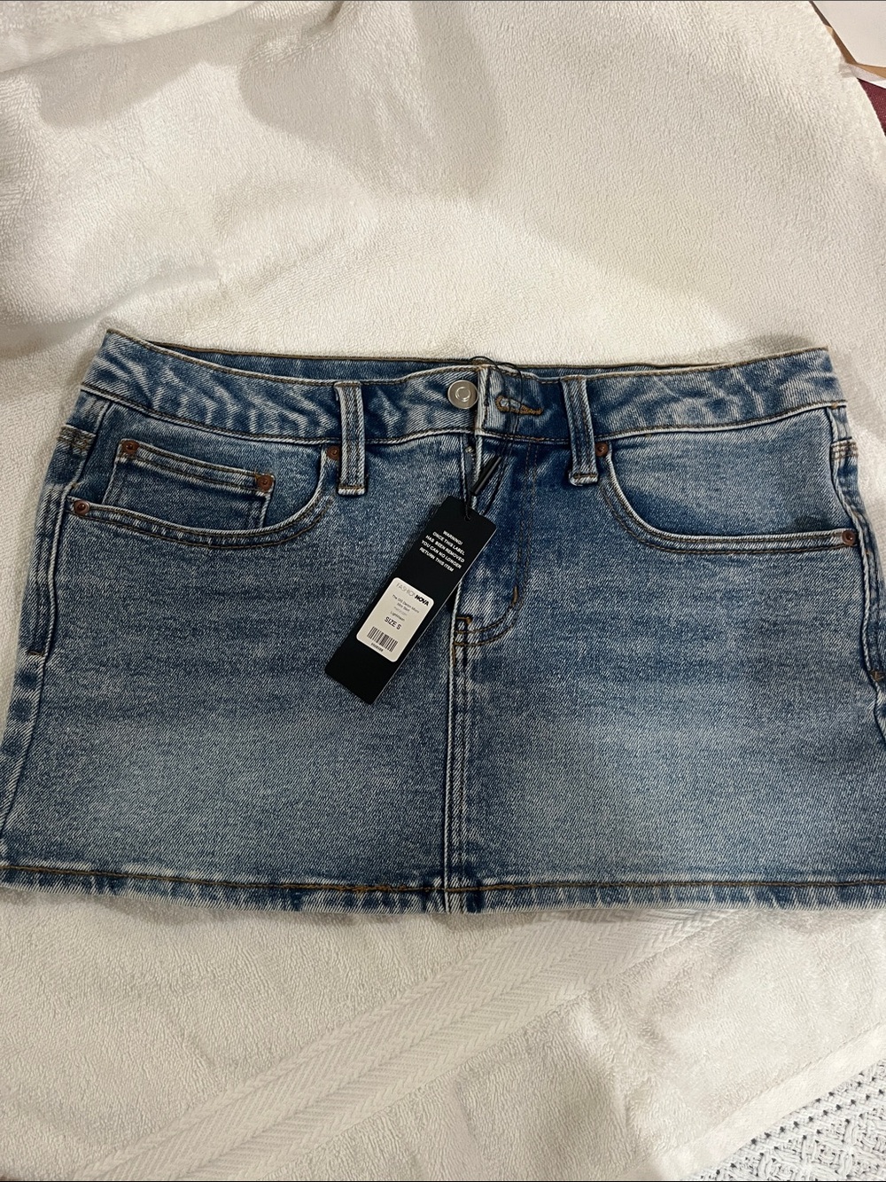 Fashion Nova Light Blue Denim Mini Skirt